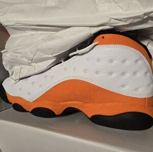 White and Orange Athletic Sneakers